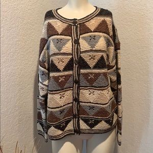 Talbots Hand Knit Button Down Sweater